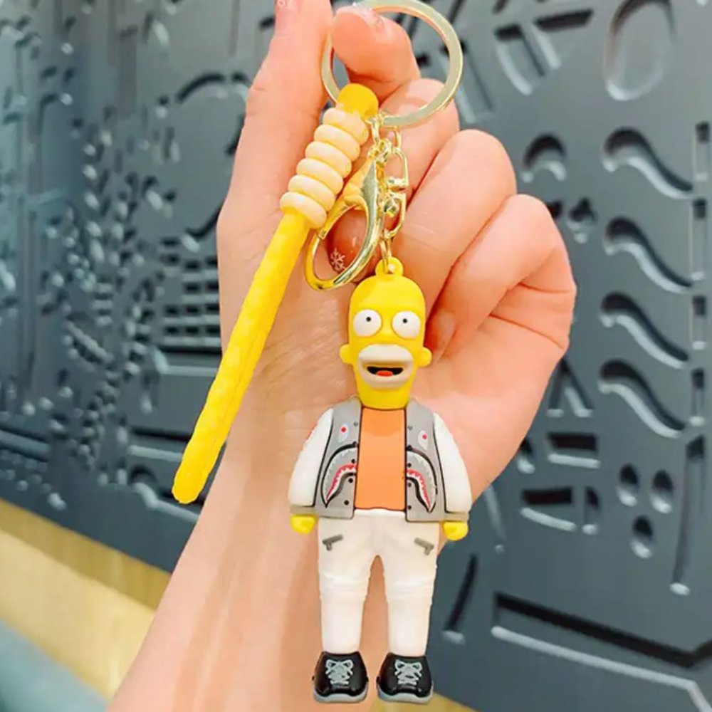 HOMER SIMPSONS Keychain 3D Silicone Pendant Accessories for Backpack, Purse, Han